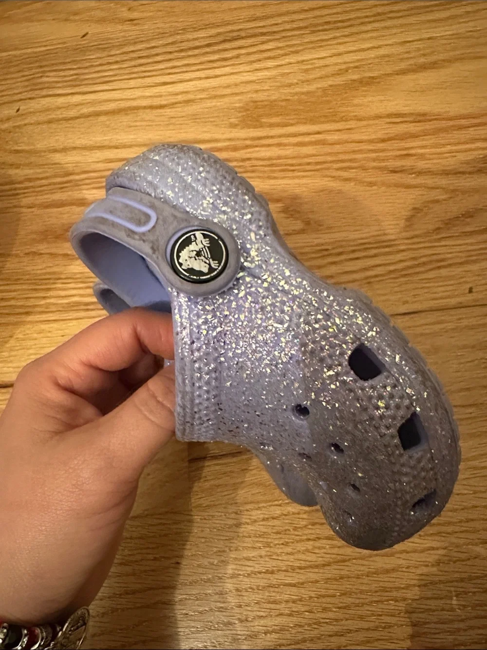 CROCS Kids Glitter Lilac Clog Sandals